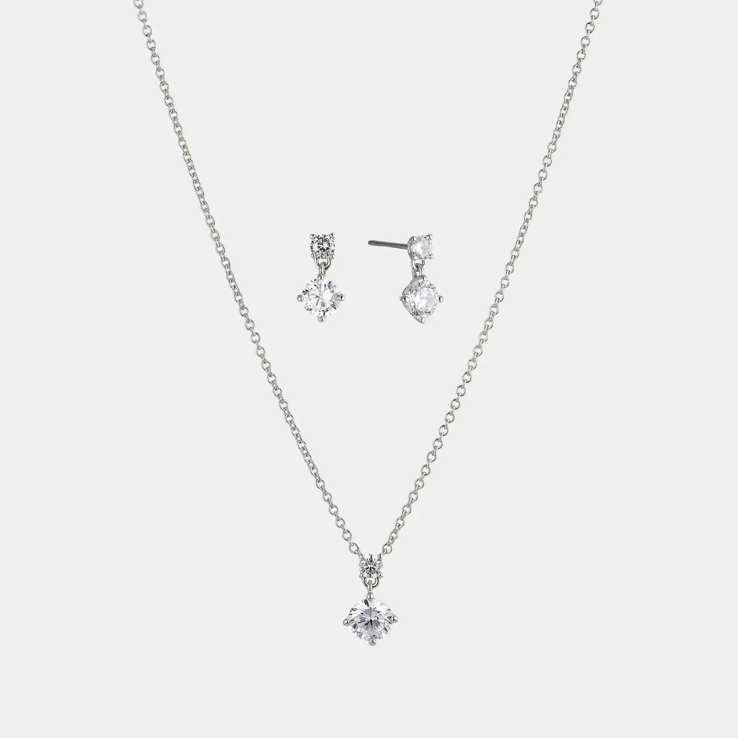 BRIDESMAIDS SOLITAIRE PENDANT AND EARRING SET