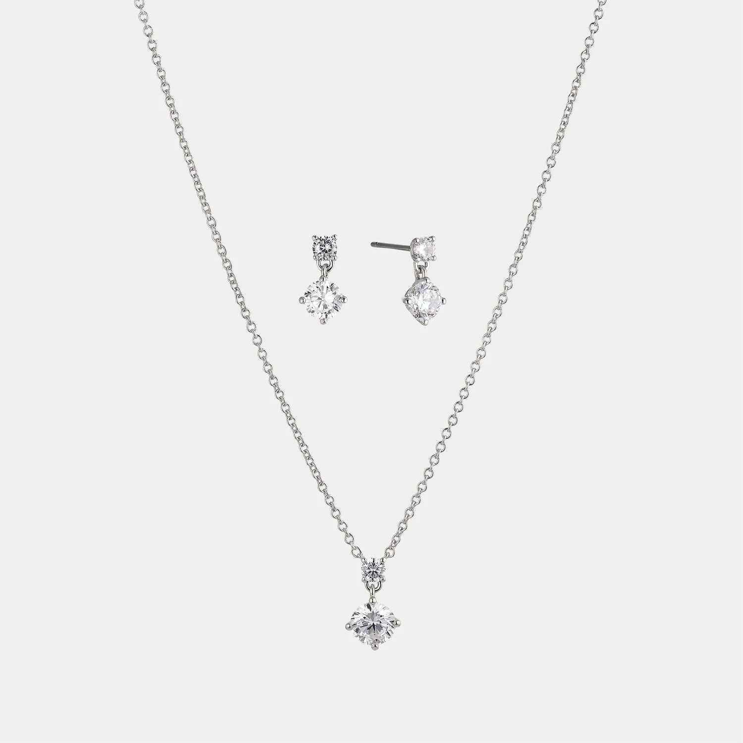 BRIDESMAIDS SOLITAIRE PENDANT AND EARRING SET