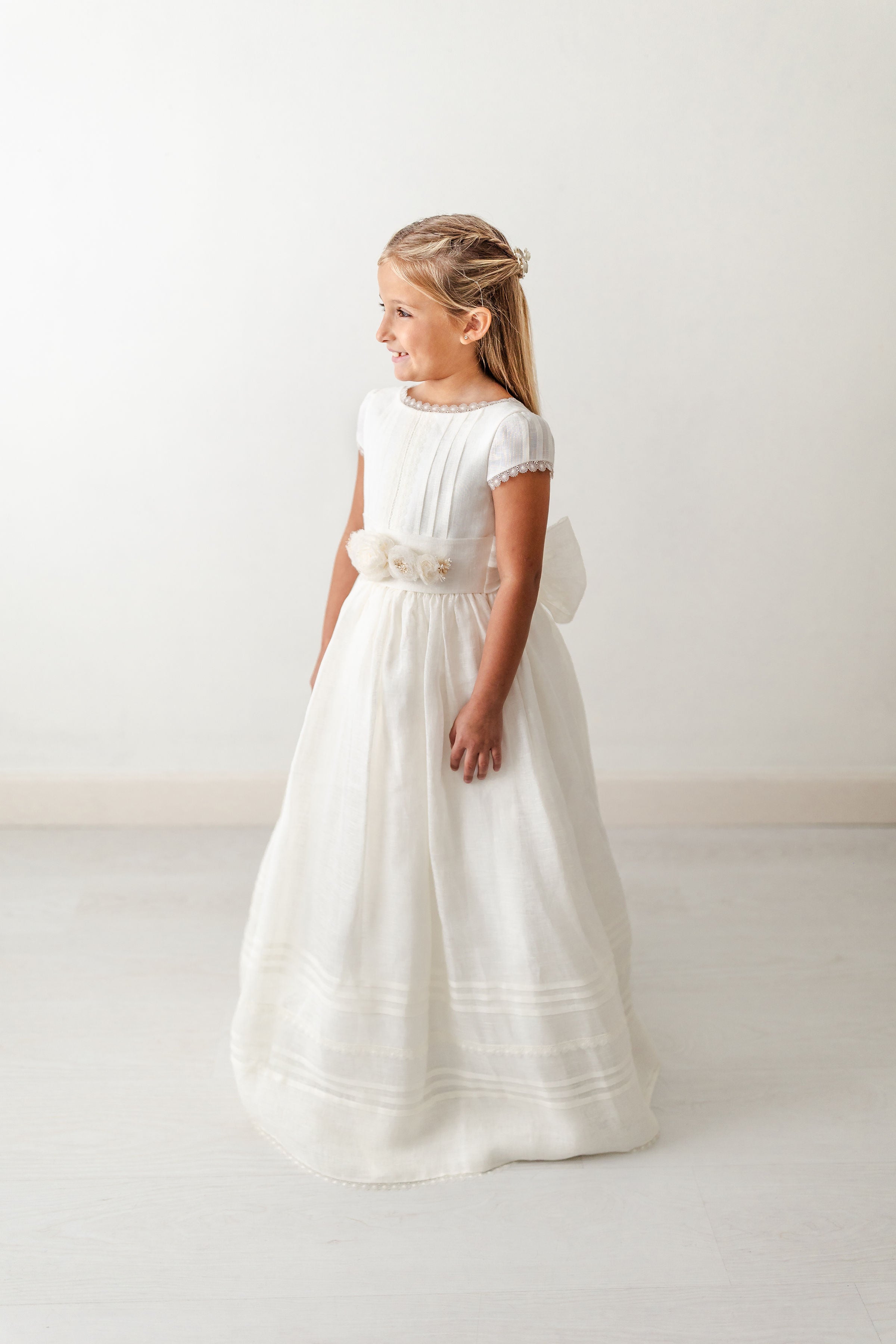 Couture T047 Communion dress with carefully crafted bodice and ethereal skirt