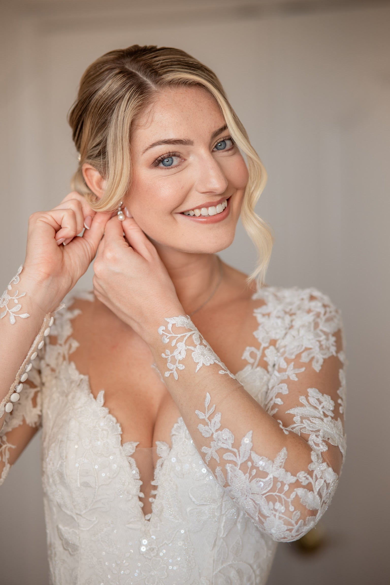 Sleeves - Long - Nude Tulle - Floral Beaded 20