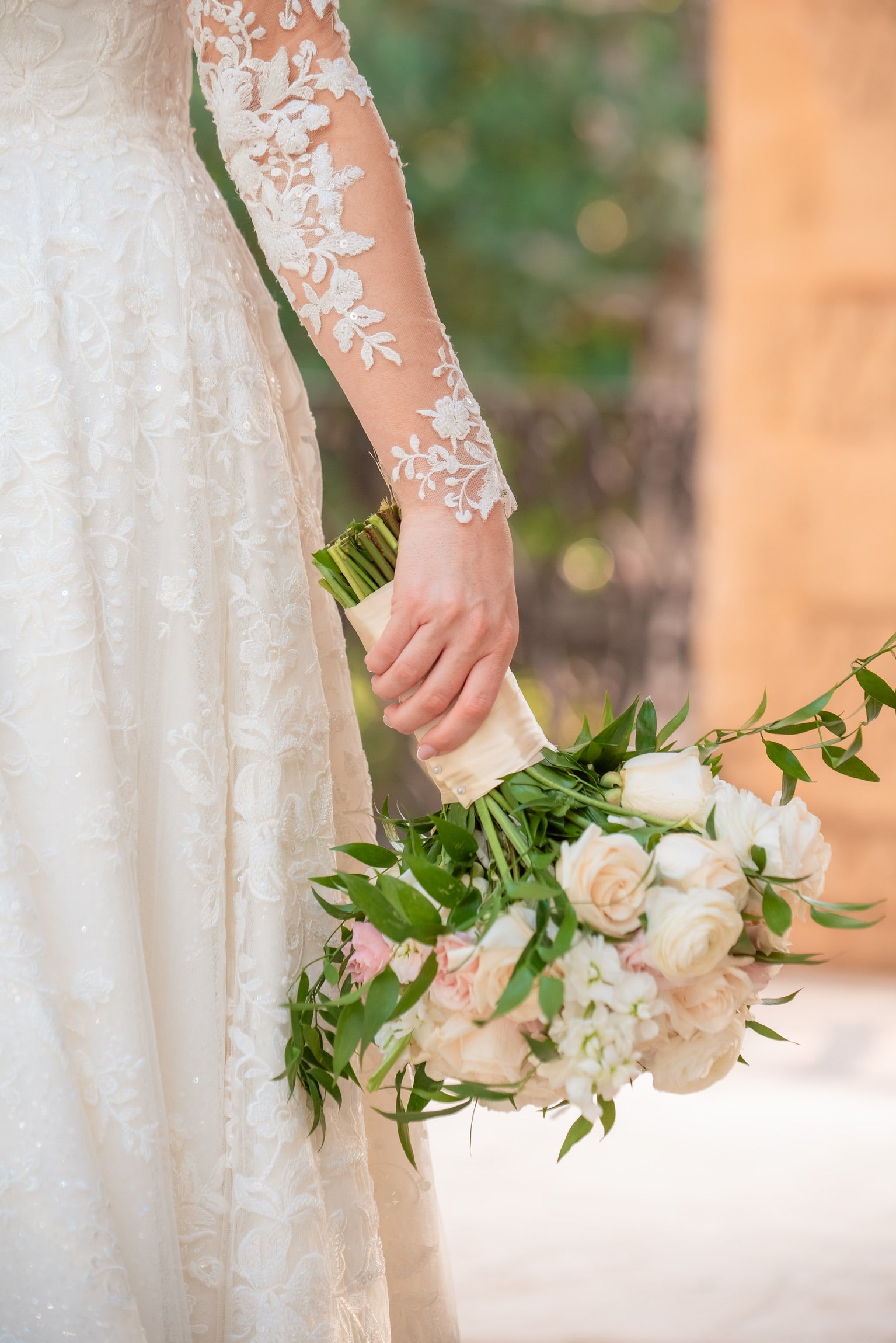Sleeves - Long - Nude Tulle - Floral Beaded 20