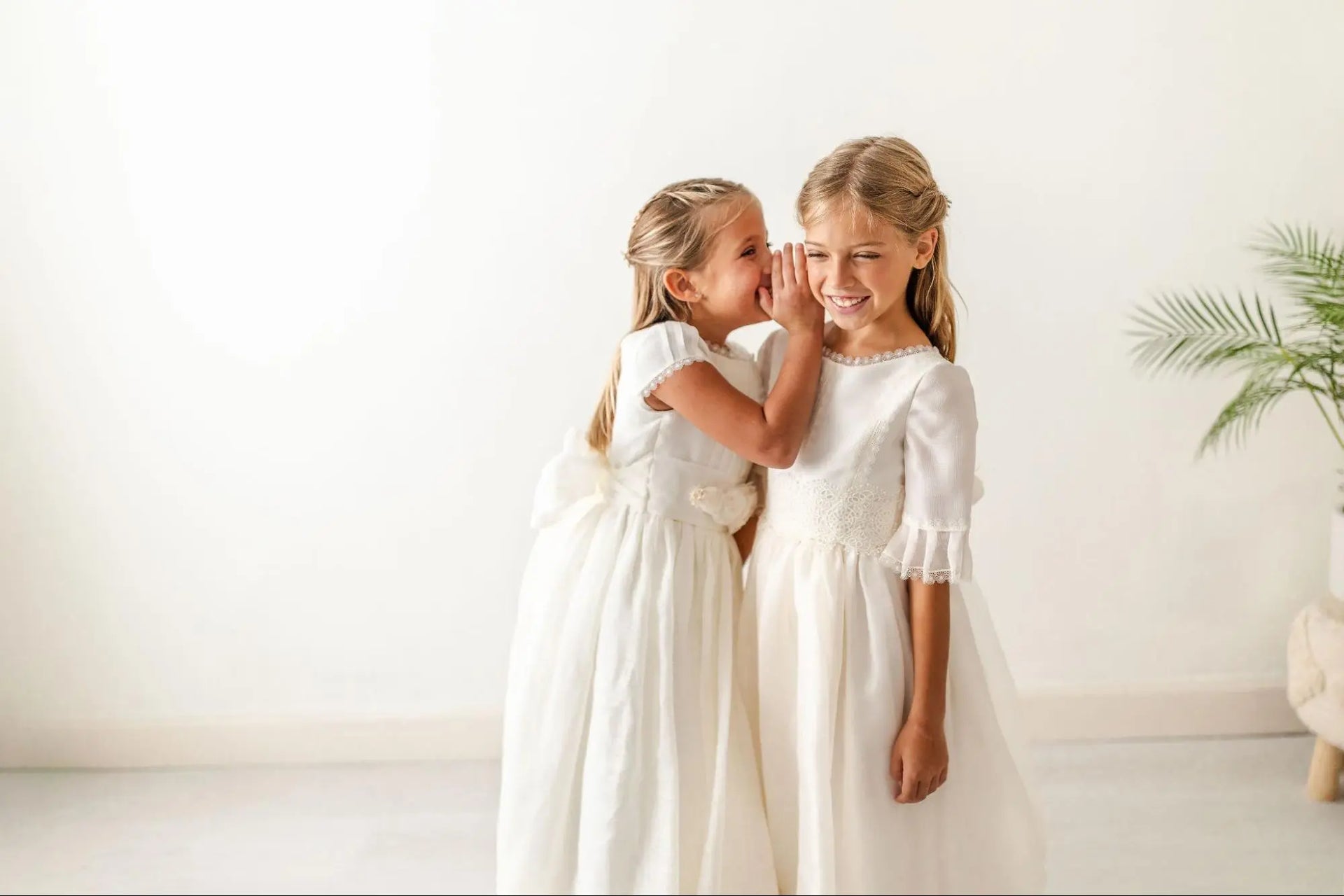 white christmas dresses First Communion Beaded Lace Back Classic Dress 12 Years