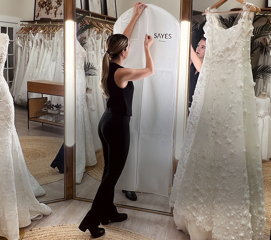 How to Store Your Wedding Dress Before the Big Day Background