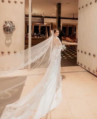 Atelier D'ocon BARCELONA - Mantilla Veil - Corded Lace (Thick) - Cathedral #2 Off-White thumbnail
