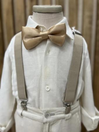 Atelier D'Ocon Kids Suspenders & Bow Tie #0 default Beige-Gold thumbnail