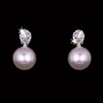 enVogue Bridal Accessories Bridal Earrings - E2266 #4 Silver/Clear/Ivory thumbnail