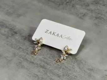 SAYES Miami Bridal Earrings - ZAKAA #2 Light Gold/Ivory/Clear thumbnail