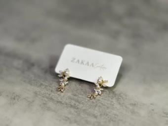 SAYES Miami Bridal Earrings - ZAKAA #1 Light Gold/Ivory/Clear thumbnail