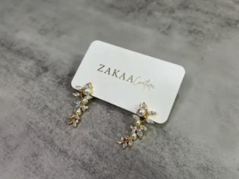 SAYES Miami Bridal Earrings - ZAKAA #3 Light Gold/Ivory/Clear thumbnail